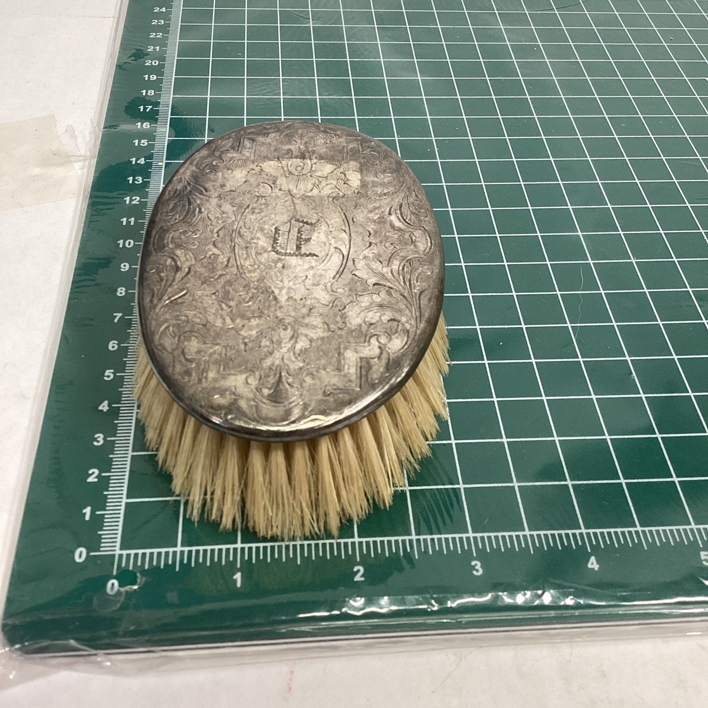 Ladies Vintage Dresser Vanity Brush With Floral Design