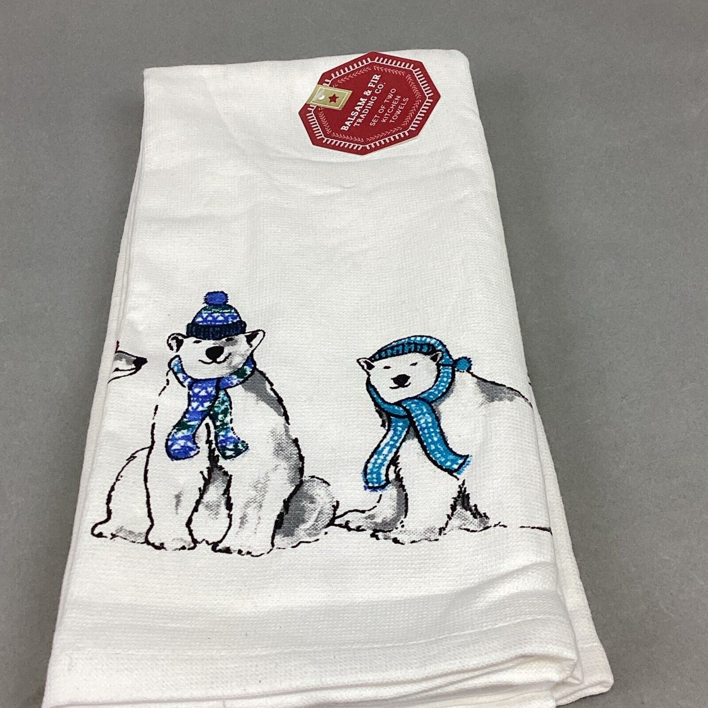 2 Balsam & Fir Polar Bear Kitchen Towels, 1 Northwoods Terry Kitchen Towel
