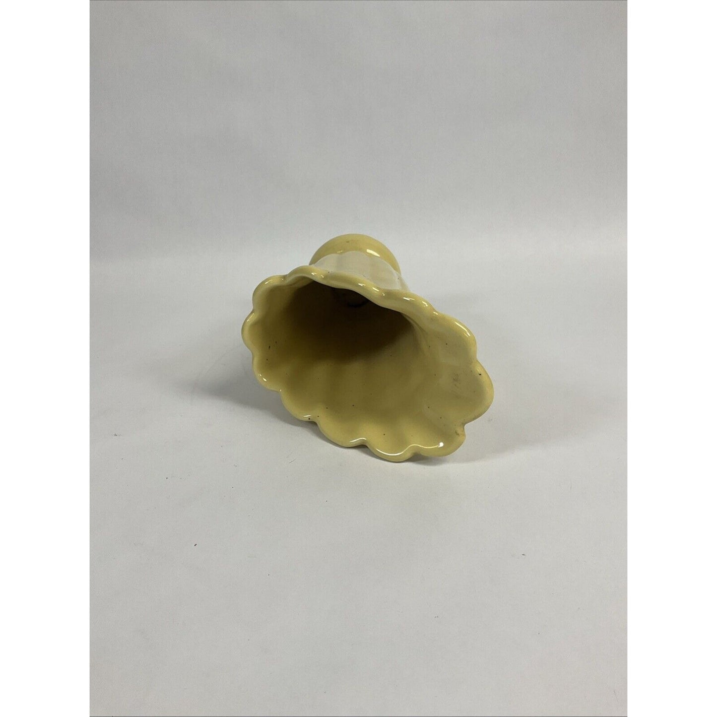 Vintage Art Deco Abingdon Pottery Tall Yellow Vase Made in USA 11”