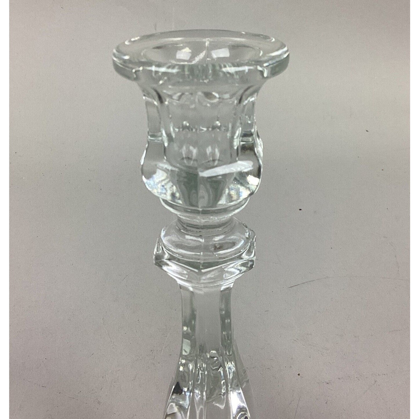 Set Of 2 Glass Candlestick Holders - 7.5”H
