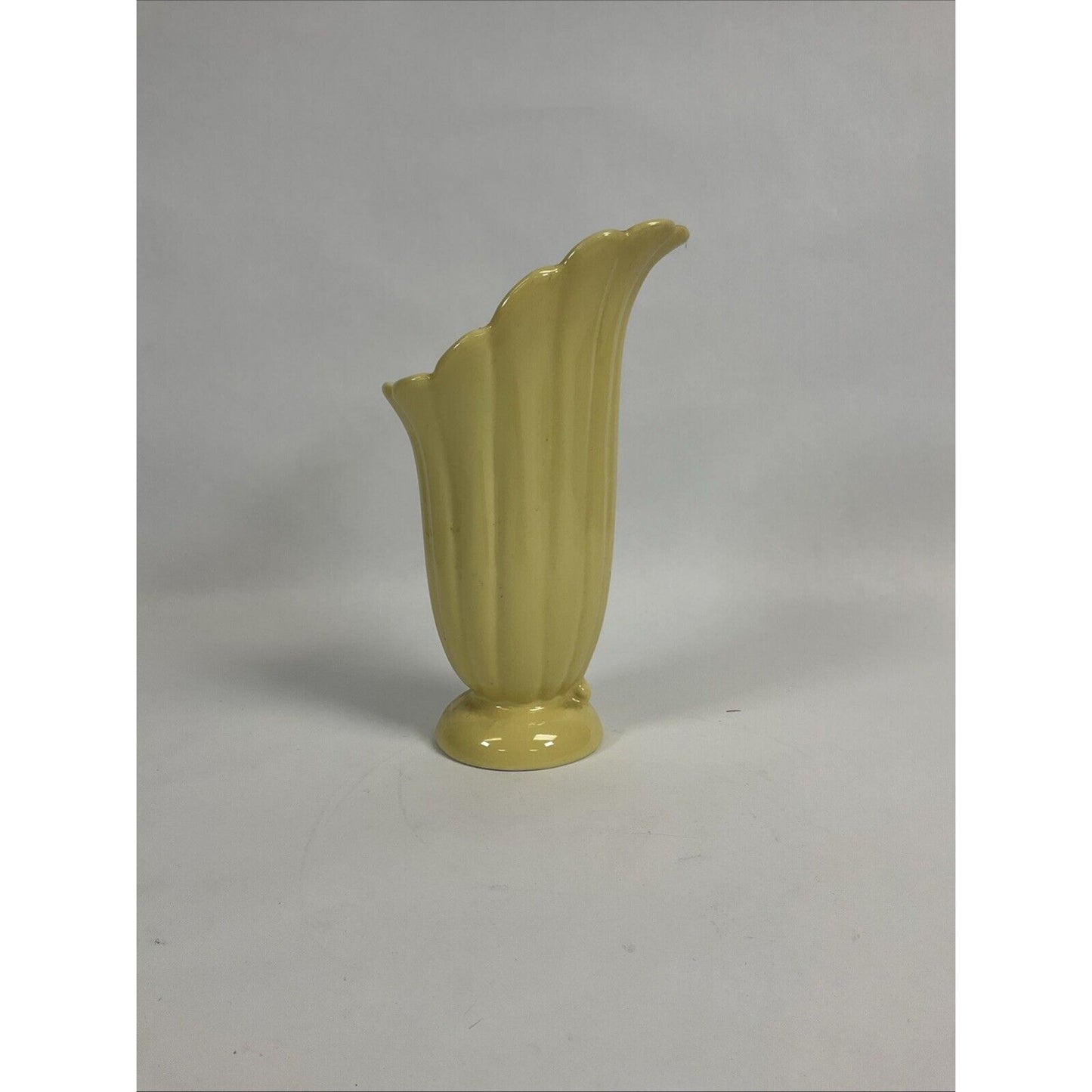 Vintage Art Deco Abingdon Pottery Tall Yellow Vase Made in USA 11”