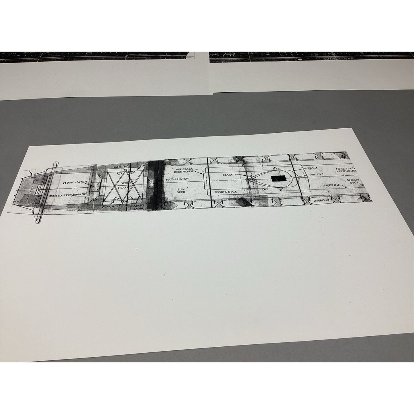 SS United States Model Ship Blue Prints - Interior/Exterior - 13 Sheets - 18x12”