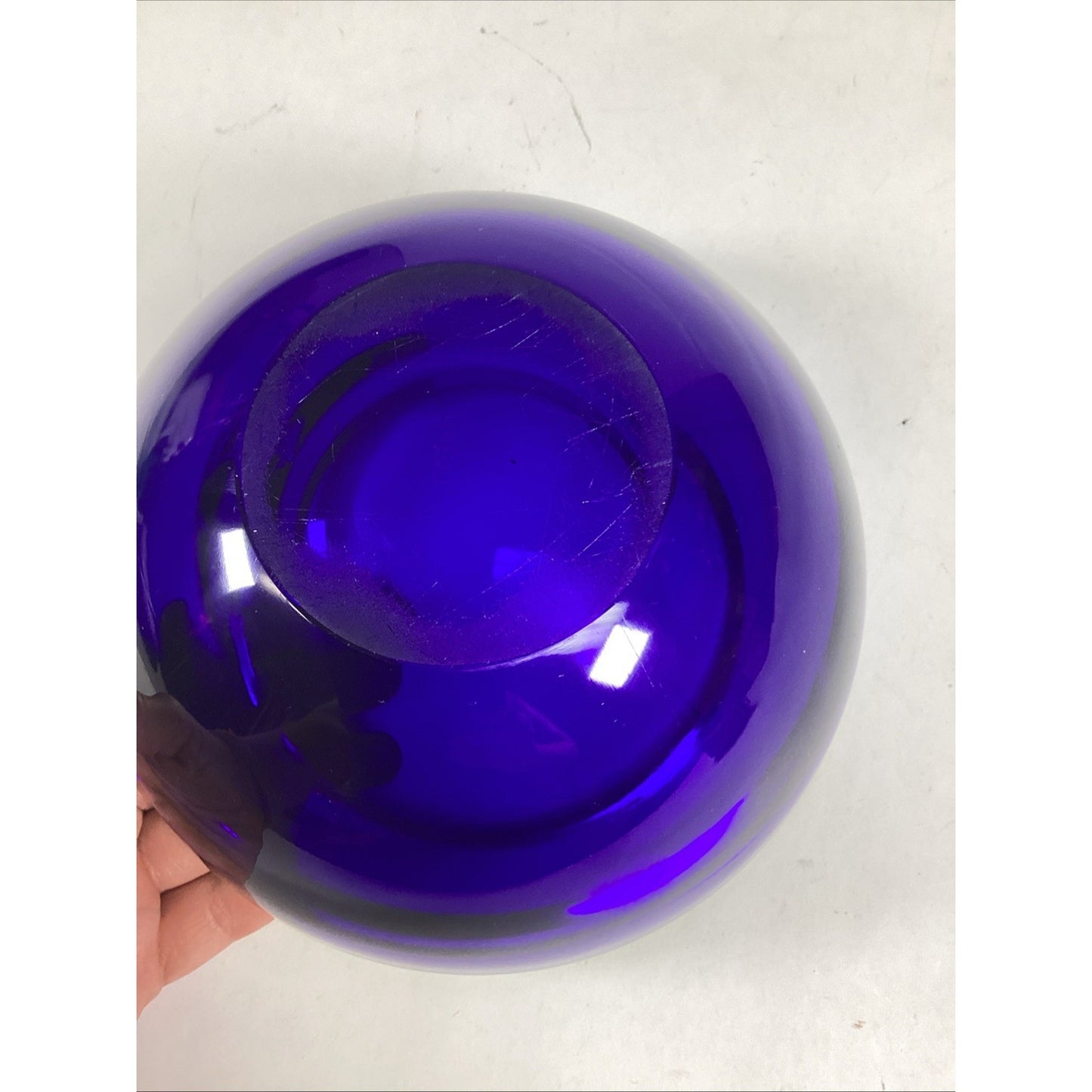 Rare Vintage GUCCI Bowl Cobalt Blue Crystal Art Glass - 3.25x7”D