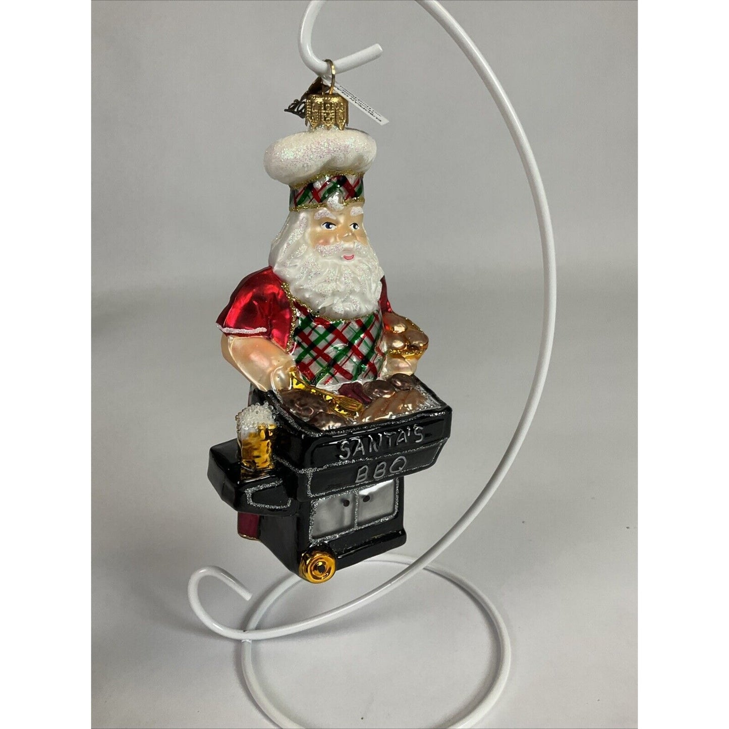 Santa’s BBQ Grill Glass Christmas Ornament European Glass 2016