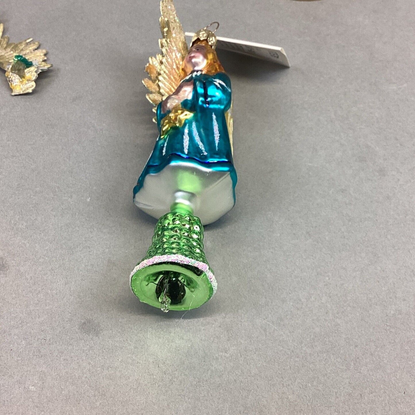 6 Vintage Christmas Ornaments - Angel, Nativity, Gold Balls, Champagne