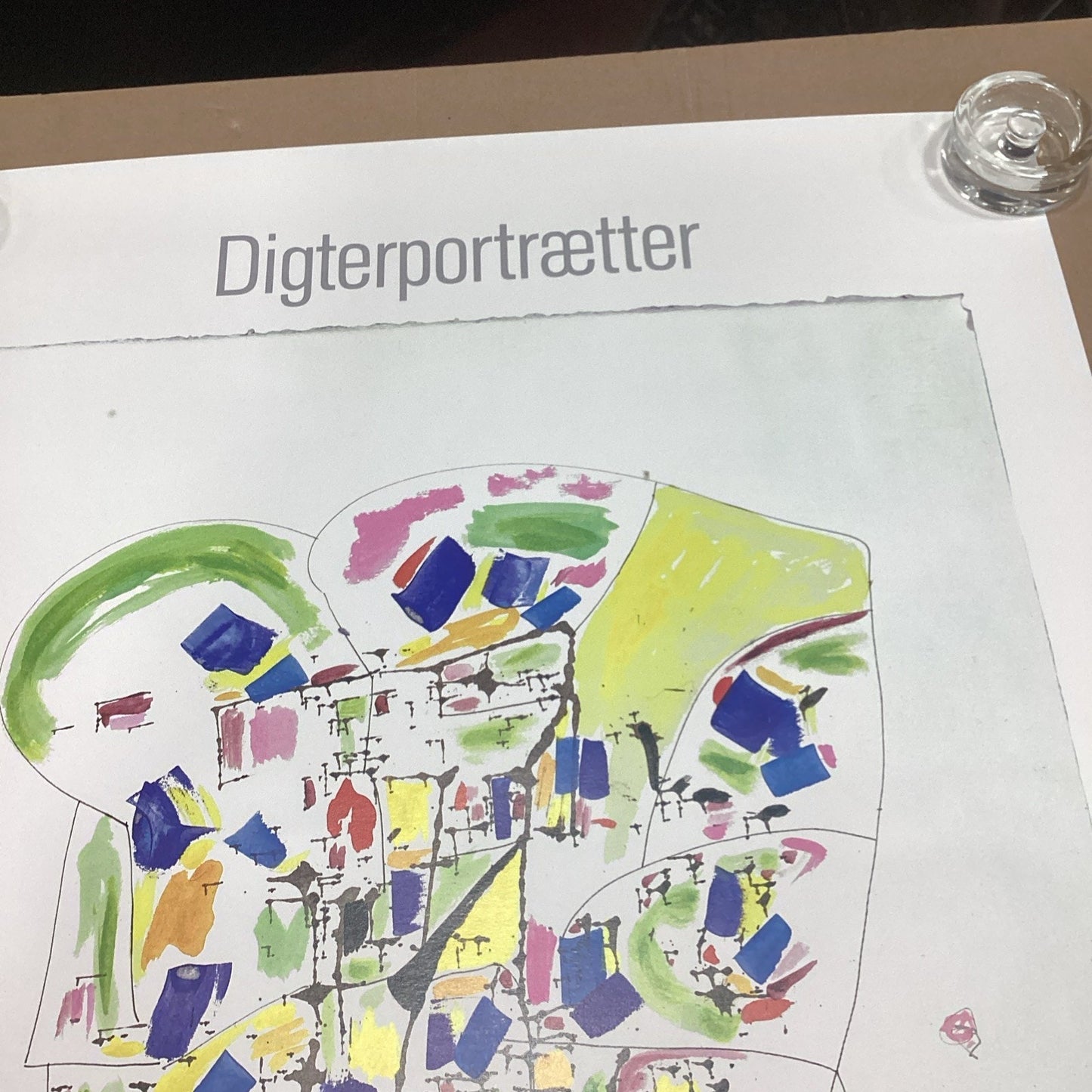 Jorgen Nash 1985 Digterportraetter Abstract Art Poster - 35.75x24”