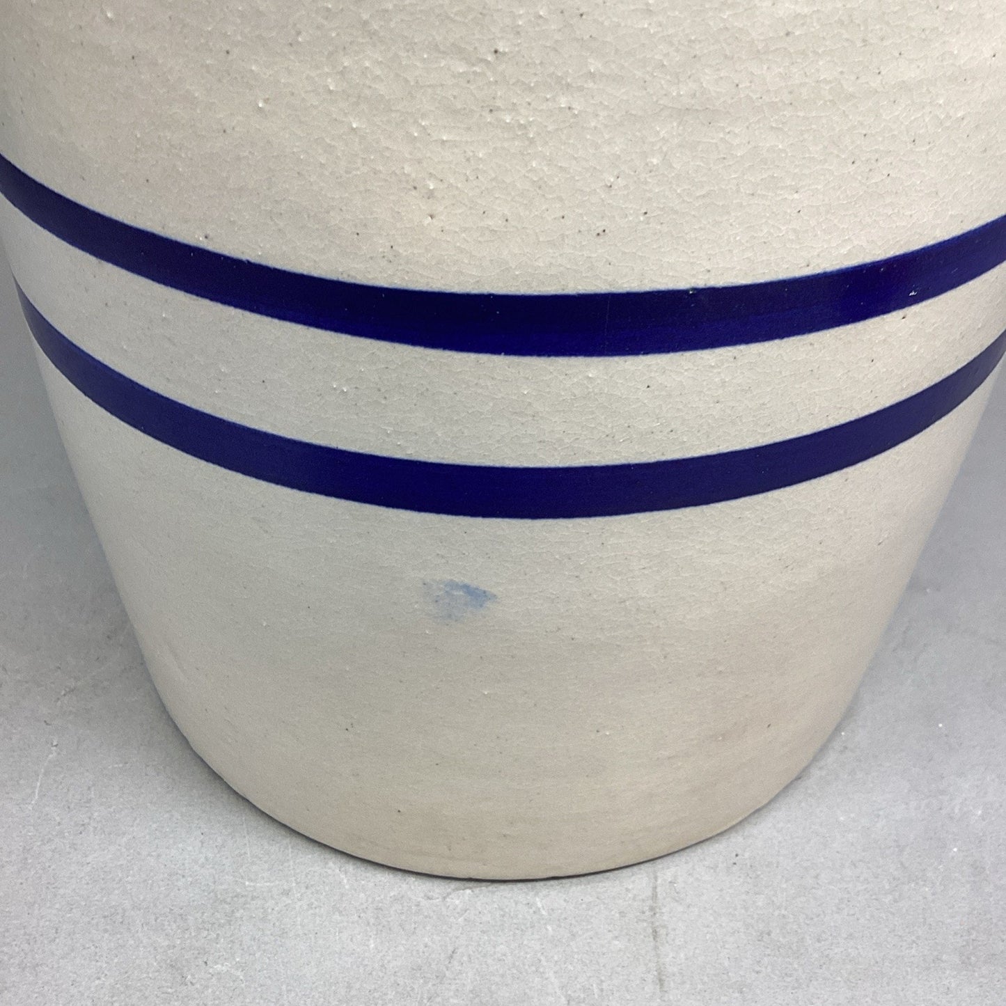 Robinson Ransbottom Butter Churn Crock 3 Gallon Blue Crown/Blue Striped - 14”H