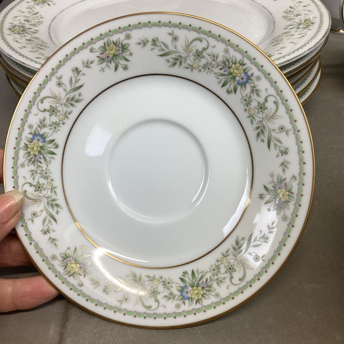 Set Of 58 Noritake Green Hill Fine China Set #2897 - Plates, Bowls, Cup/Saucers