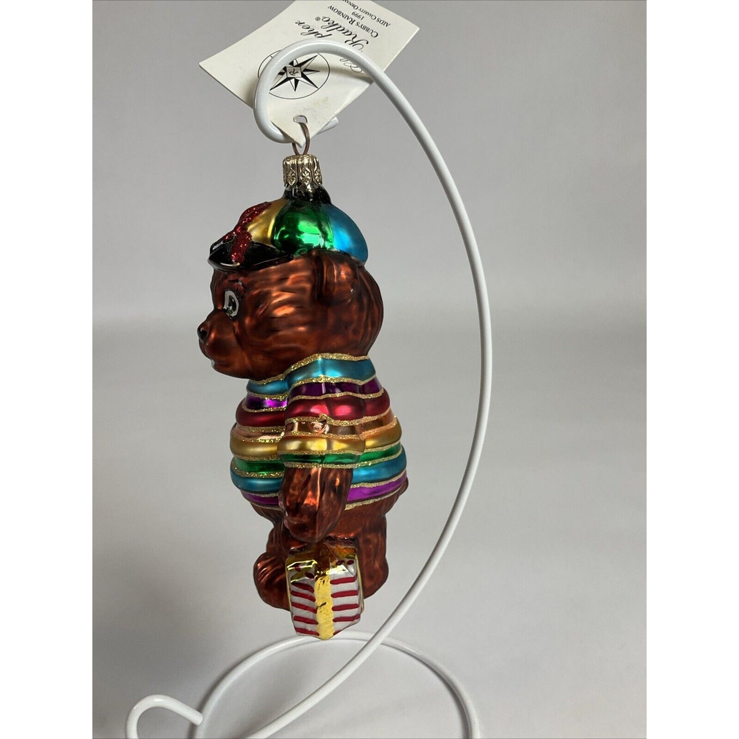 Christmas Ornament 1999 Christopher Radko "Cubby's Rainbow" Bear