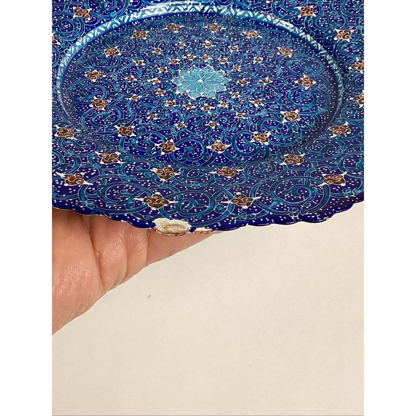 Persian Hand Painted Enamel Plate