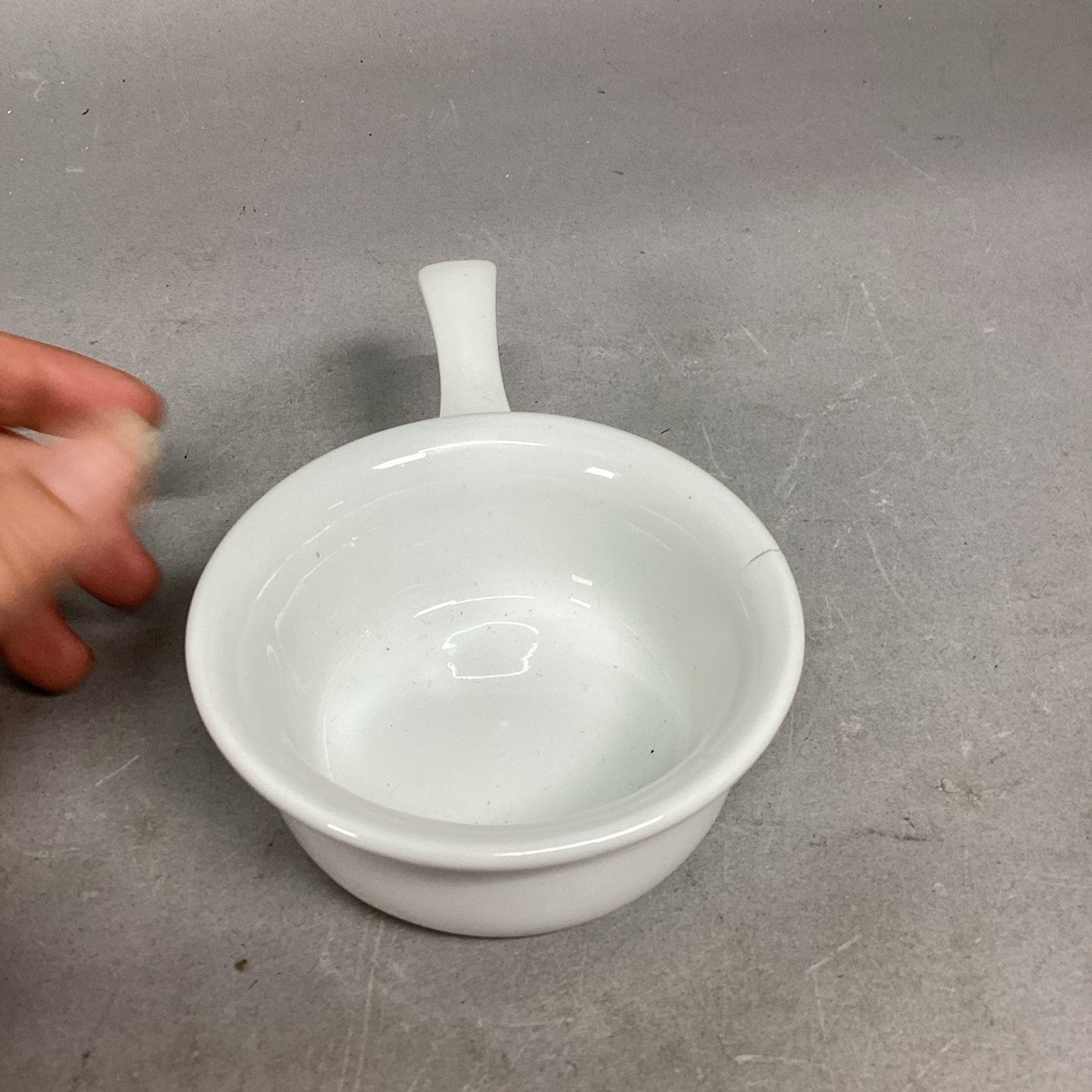 Vintage Pillivuyt Handheld Ceramic Soup Bowl #733 - Made In France