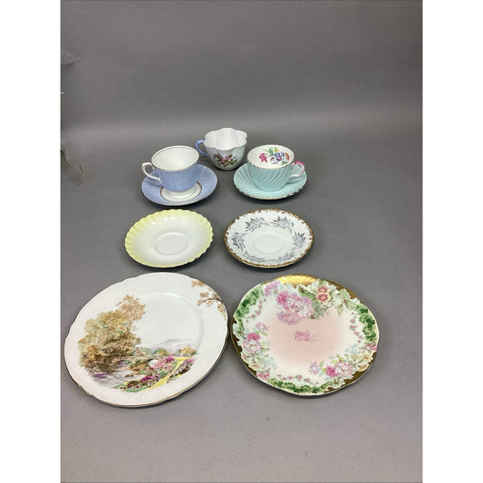 VTG Miscellaneous Lot Of 9 - Royal Albert/Royal York/Aynsley Cups/Saucers/Plates
