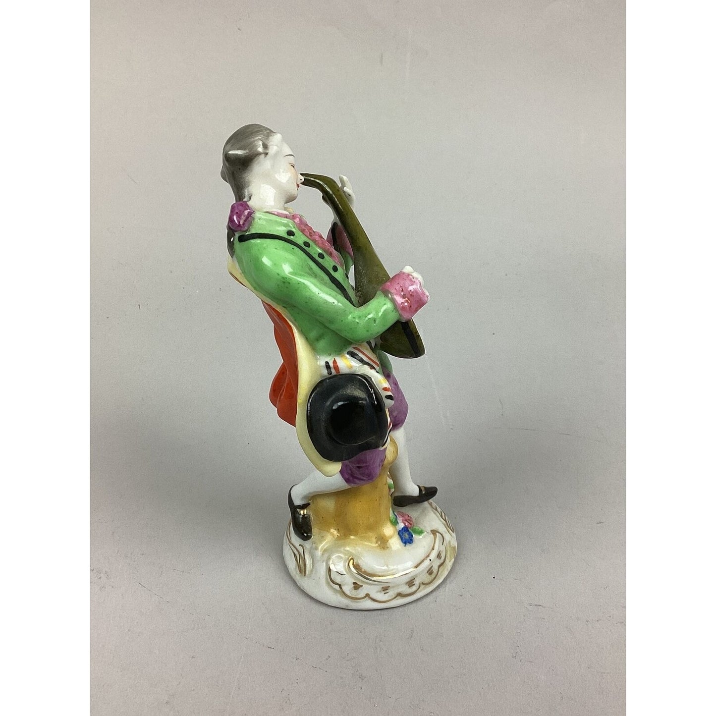 Antique Victorian Man Playing Mandolin Figurine - 6.5”
