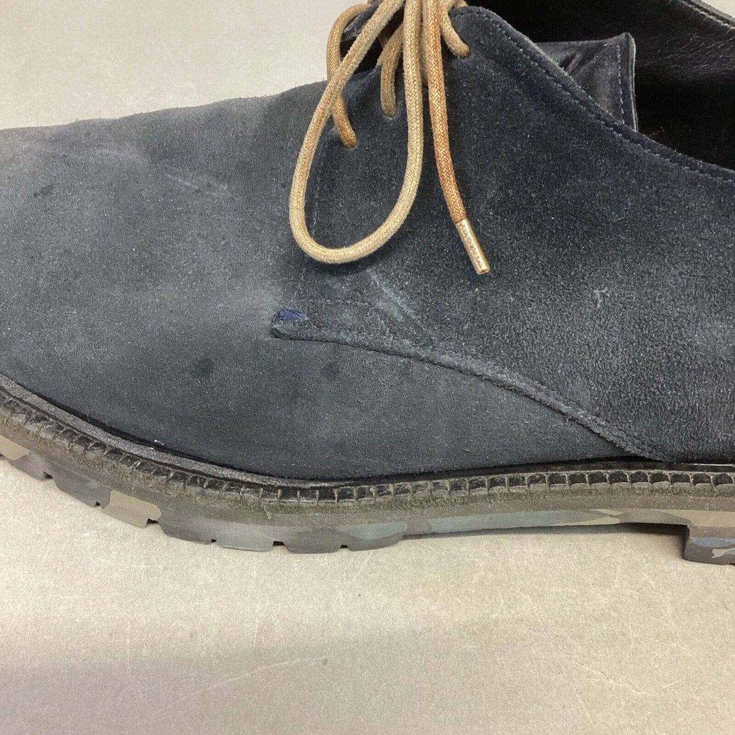 Sergio Rossie Blue Suede Oxford Shoes With Blue Camo Bottoms #4620 - 9