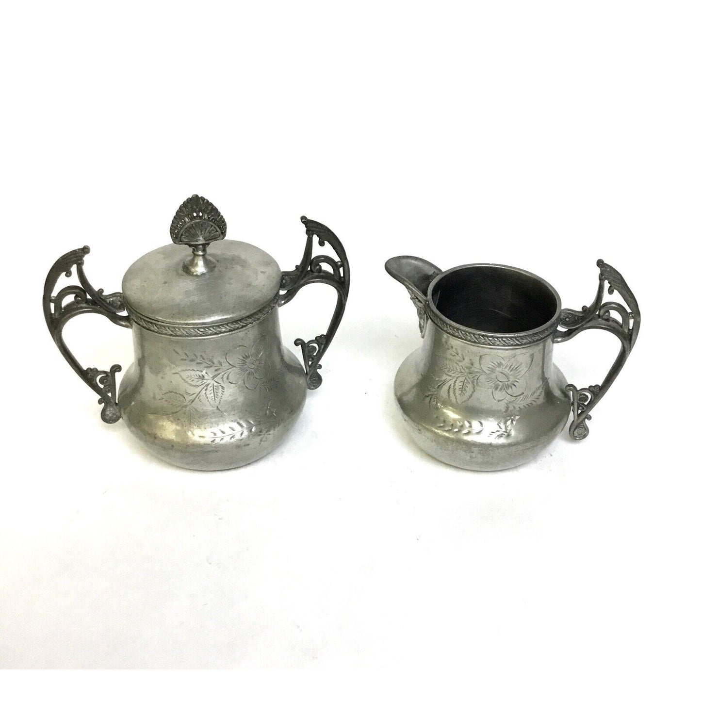 Albany Silverplate Sugar Bowl With Lid And Creamer Set