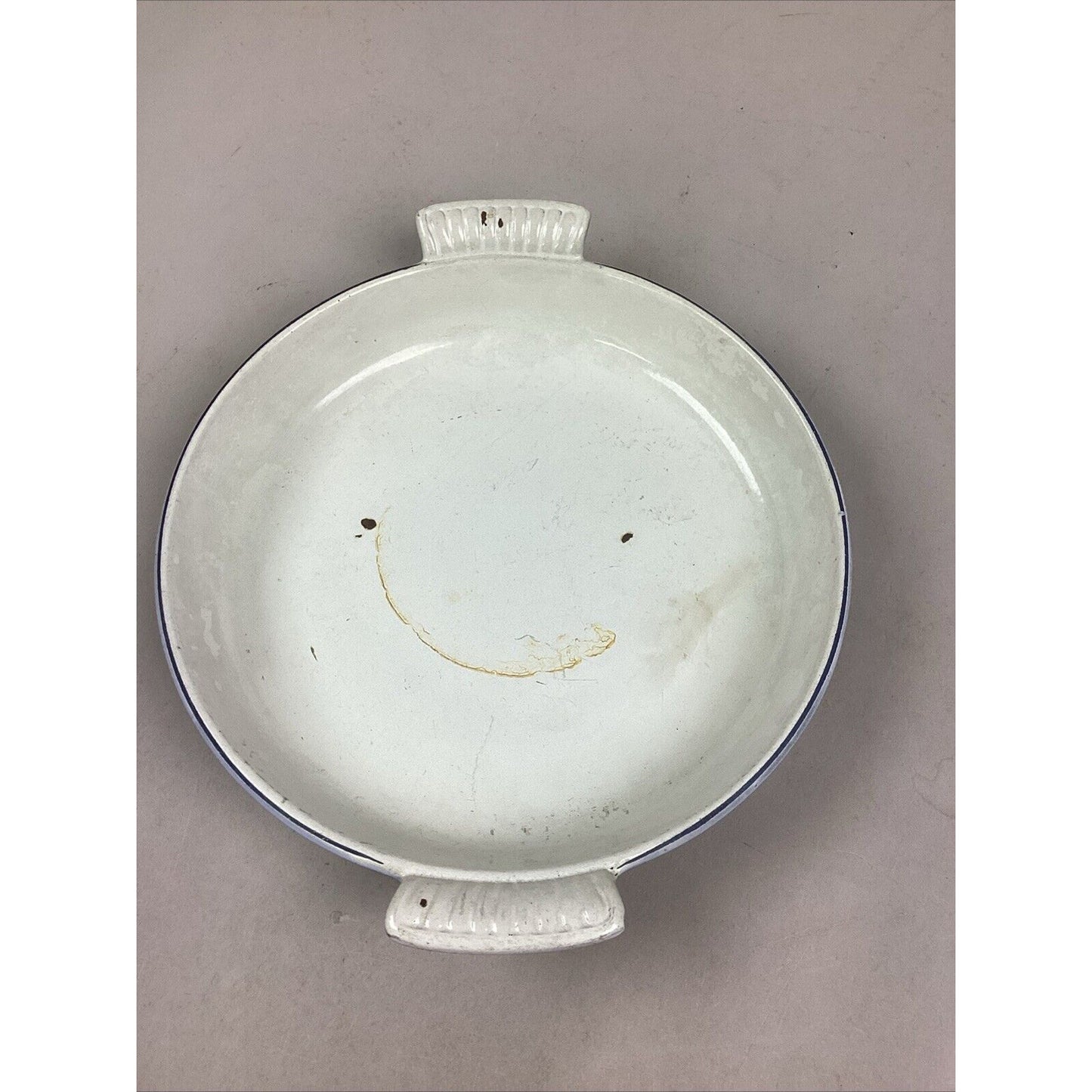 Vintage Cast Iron/Enamel Blue Tulip Double Handled Baking Dish #25 - Holland