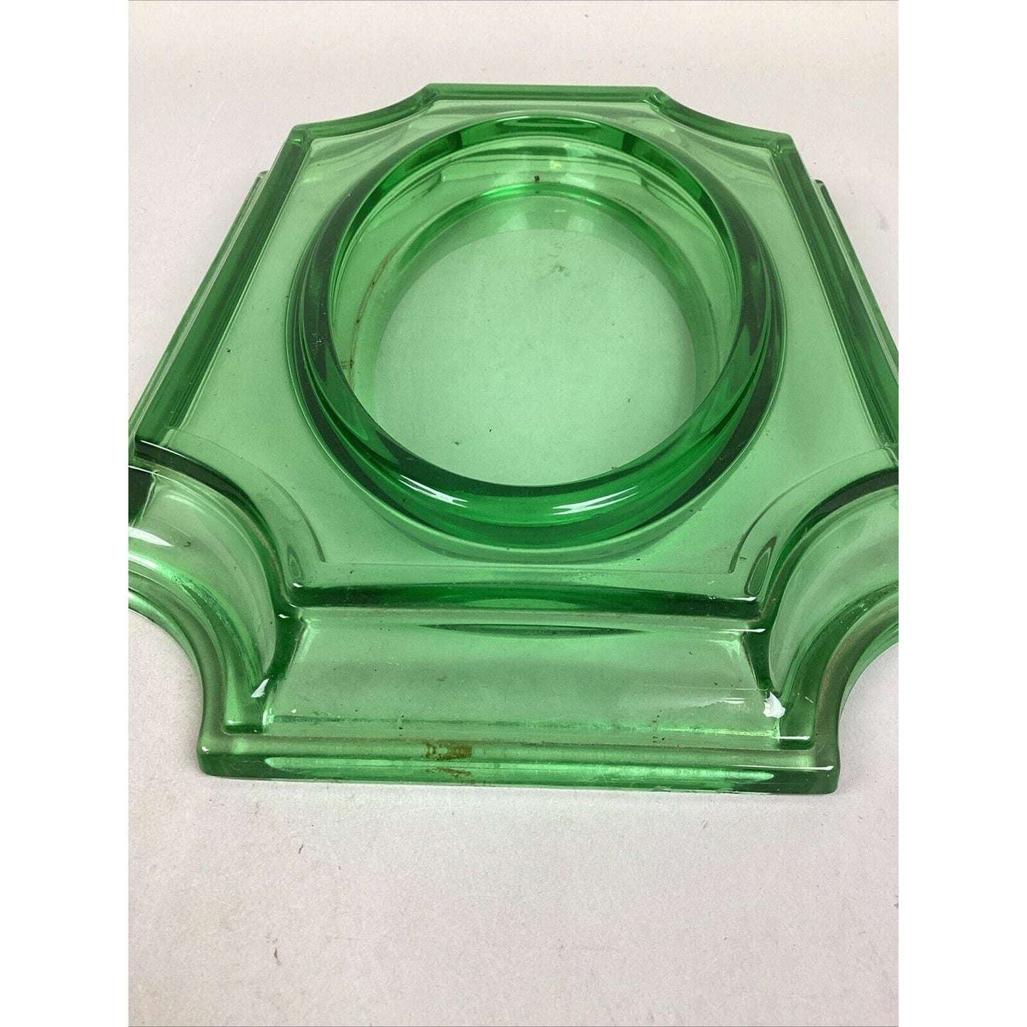 Emerald Green Glass Bread Plate Serving Dish - 13.5”L