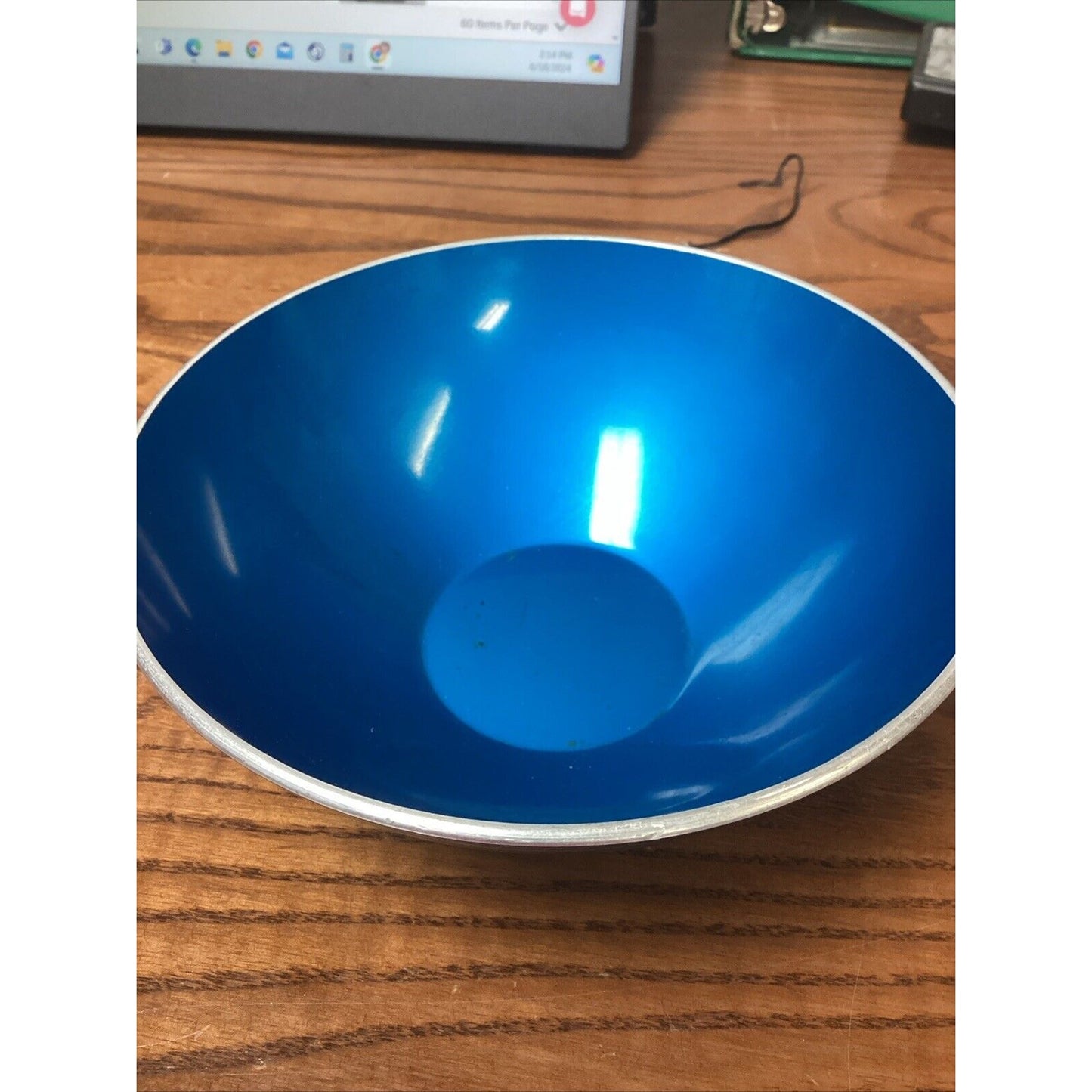 Emalox Sky Blue Turquoise Enameled Aluminum Bowl - 5 3/4”Db- Made in Norway