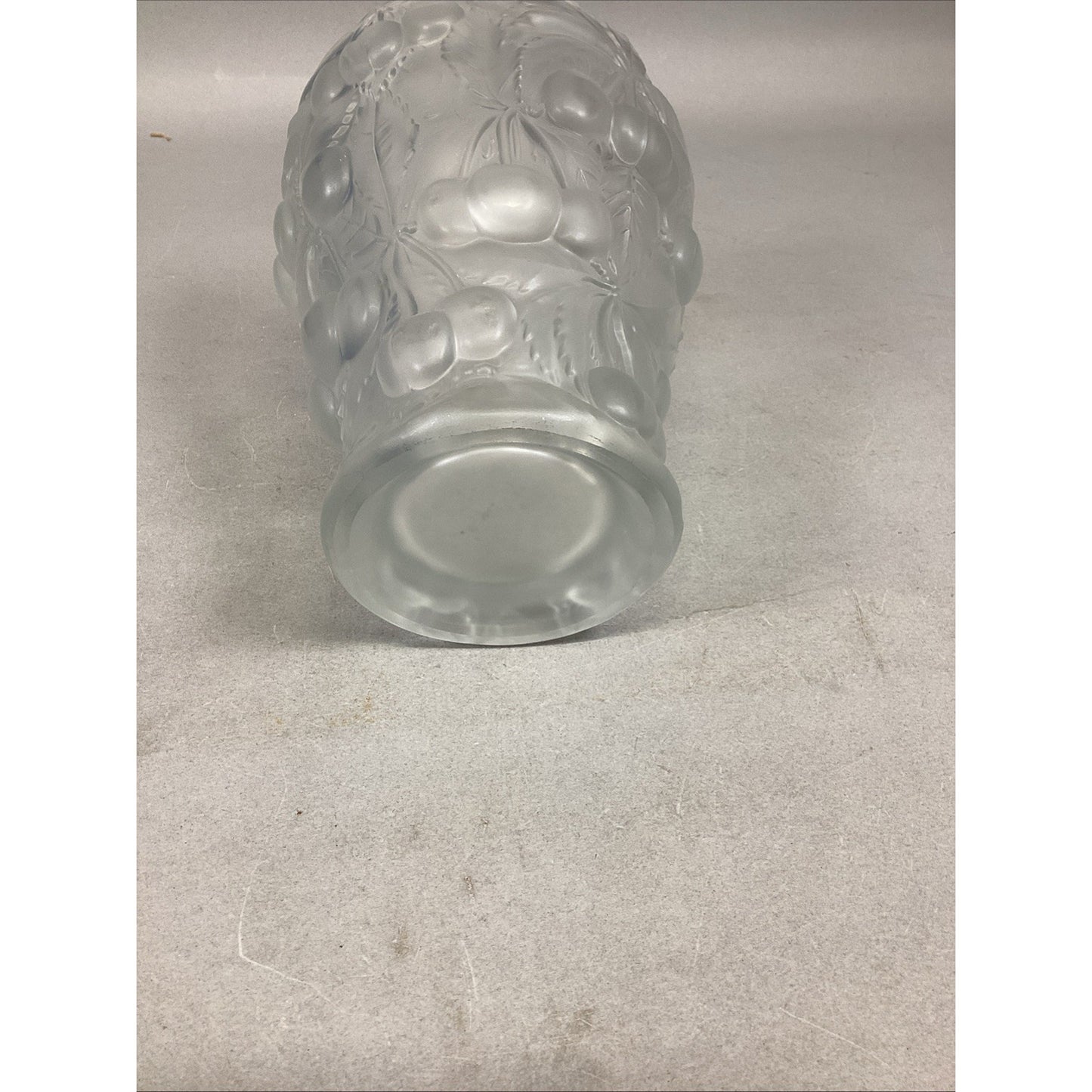 1930's Josef Inwald Barolac Vase Satin Glass Allover Cherry Design 7"Hx5.25”D