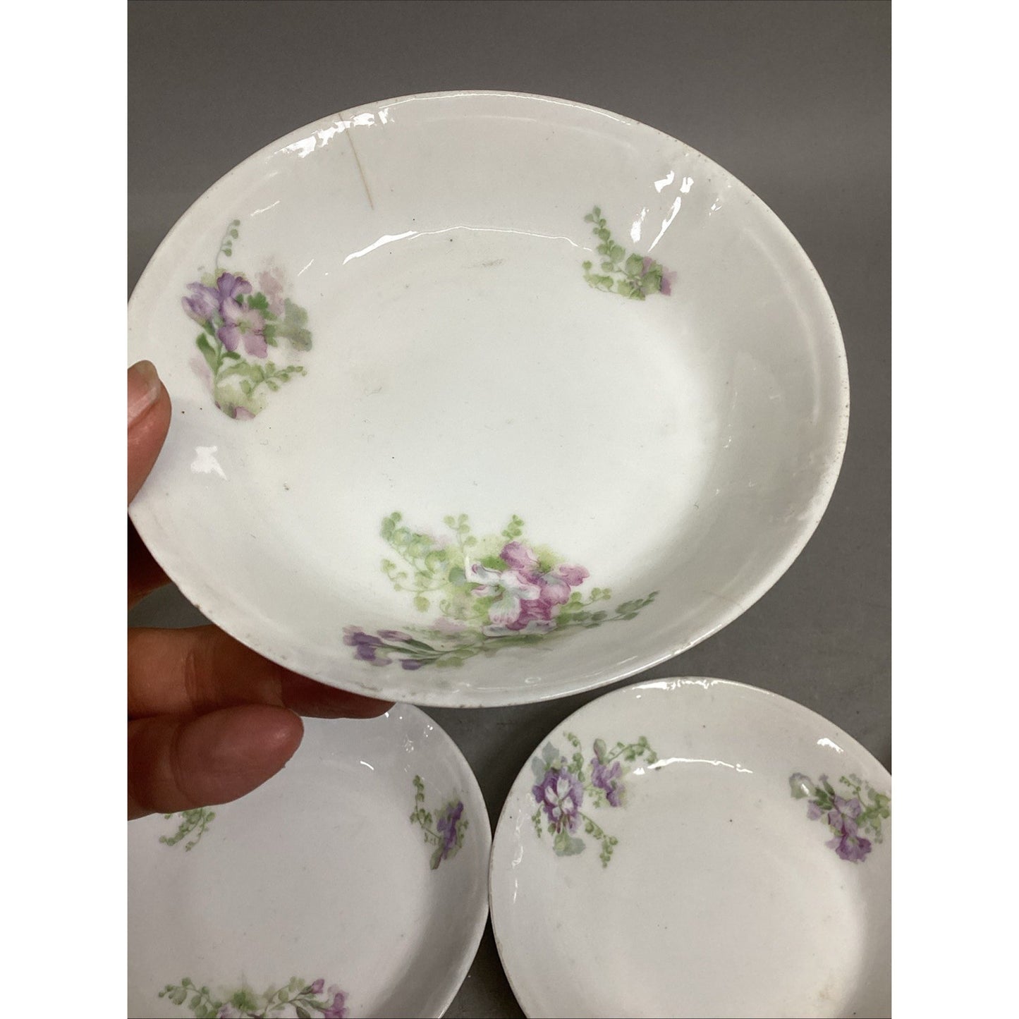 Set of 20 Limoges France Lavender Floral Plates/Bowls/Saucers
