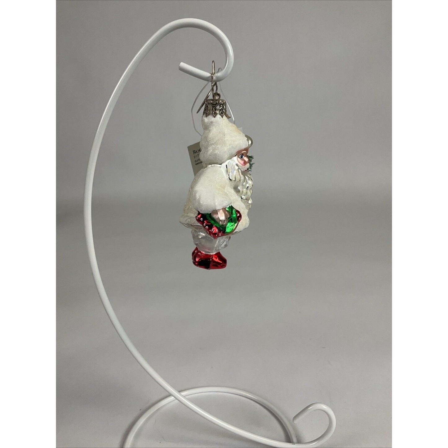 Radko Ornament - "Wooly Winter Claus Gem" - Santa with christmas tree