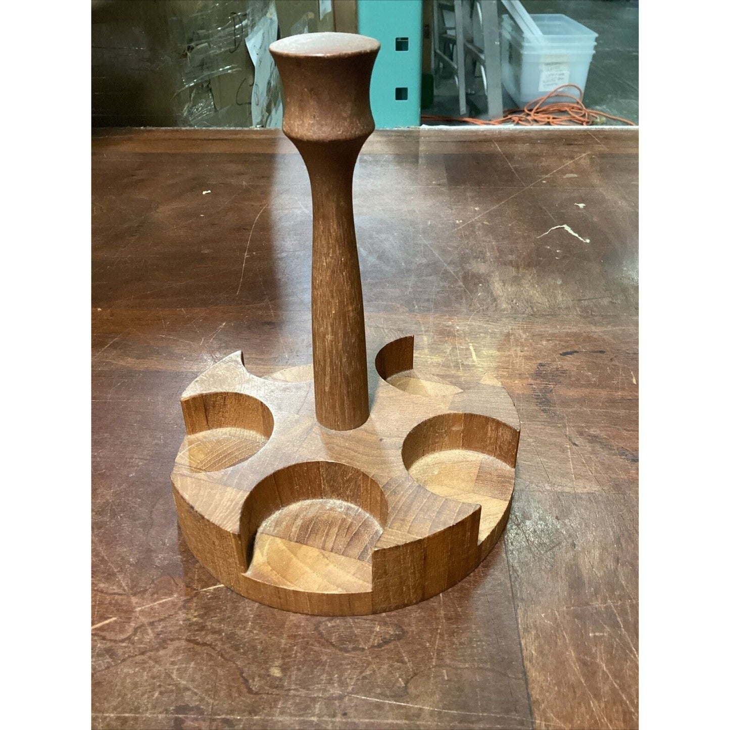 Vintage Wooden Teak Spice Rack - 7”