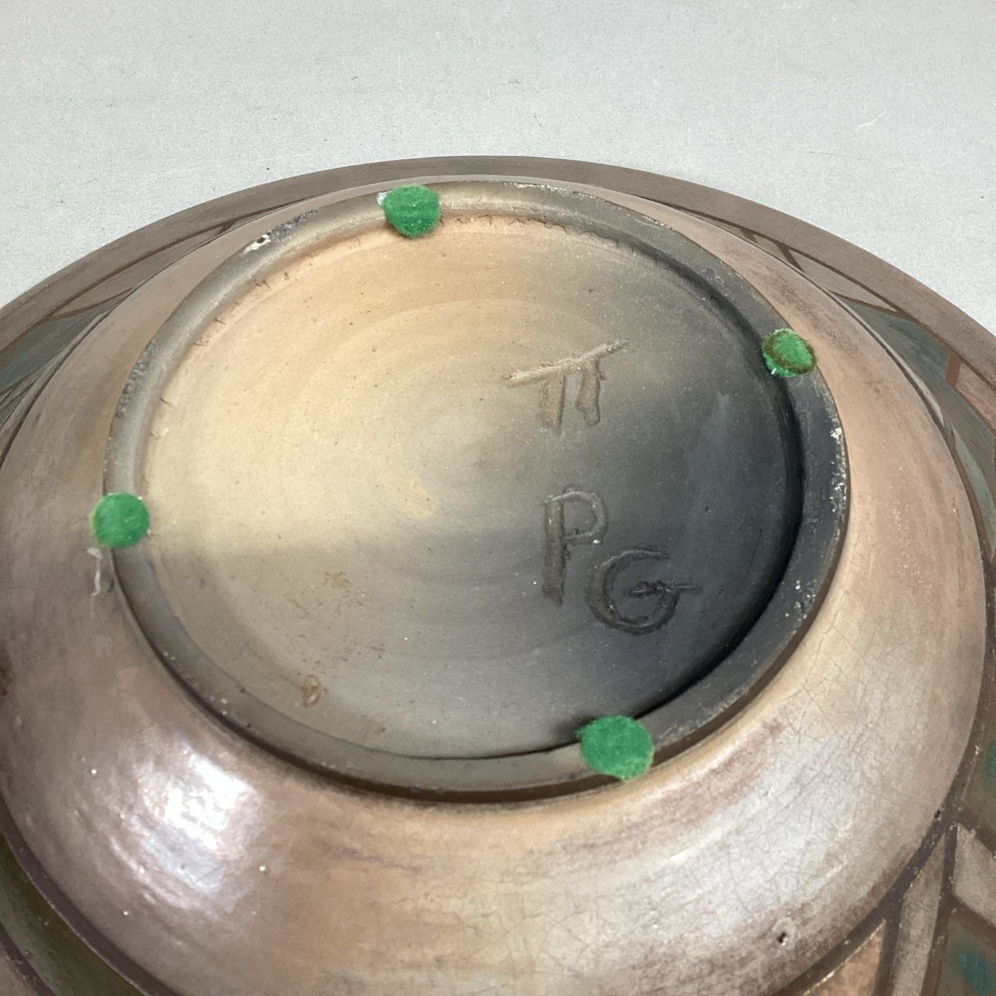 Handmade Pottery Large Geometric Shape Salad Or Fruit Bowl - 13”D