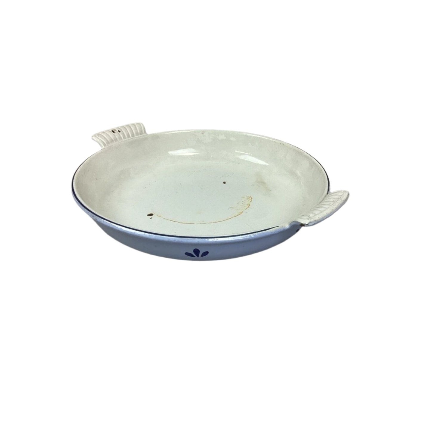 Vintage Cast Iron/Enamel Blue Tulip Double Handled Baking Dish #25 - Holland