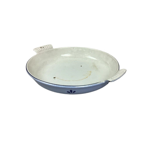 Vintage Cast Iron/Enamel Blue Tulip Double Handled Baking Dish #25 - Holland