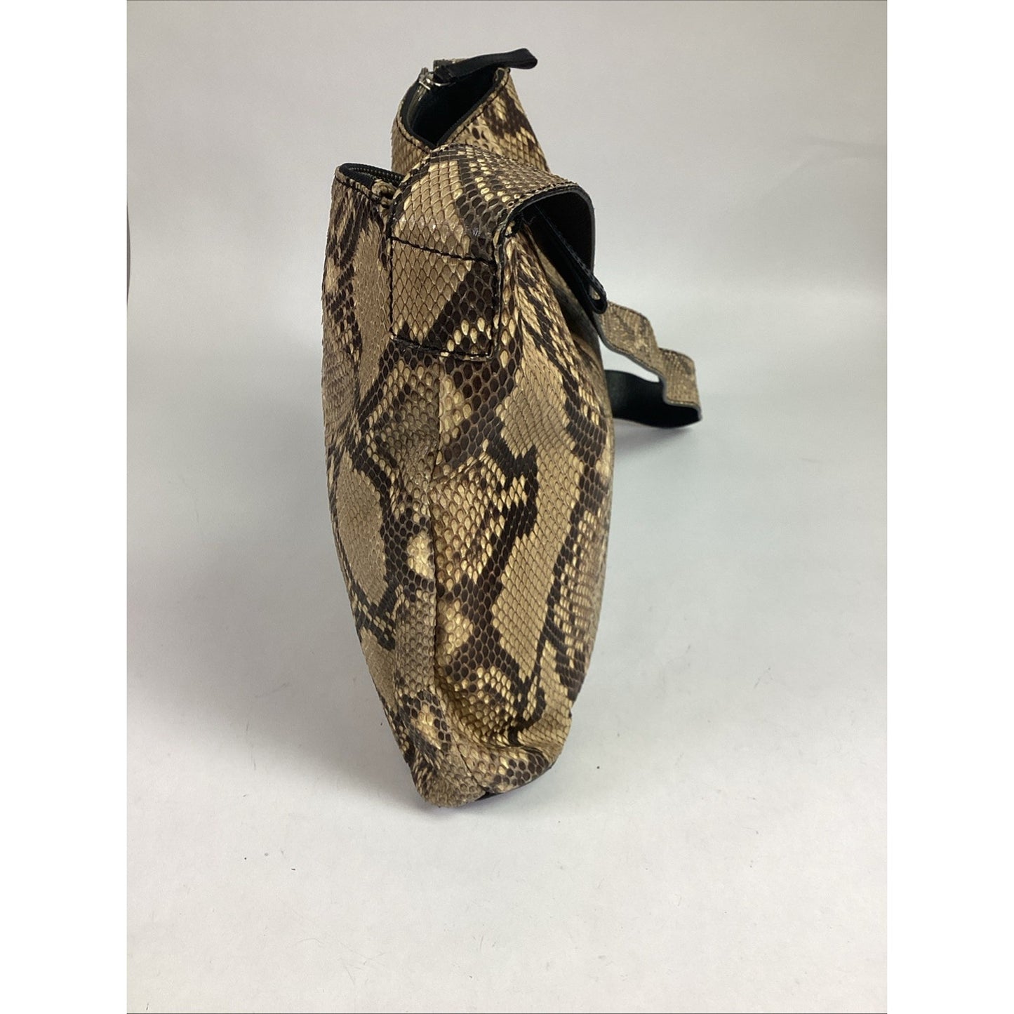 Leonello Borghi Snakeskin Print Purse With Shoulder Strap - 3 Pockets - Korea