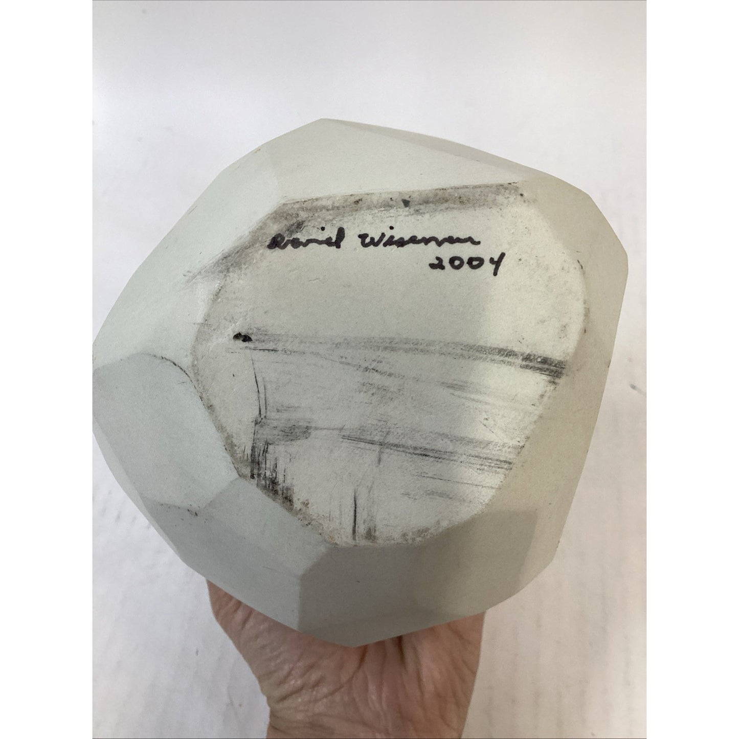 2004 Handmade Angled Vase - 6.75”H - By Daniel Wiseman