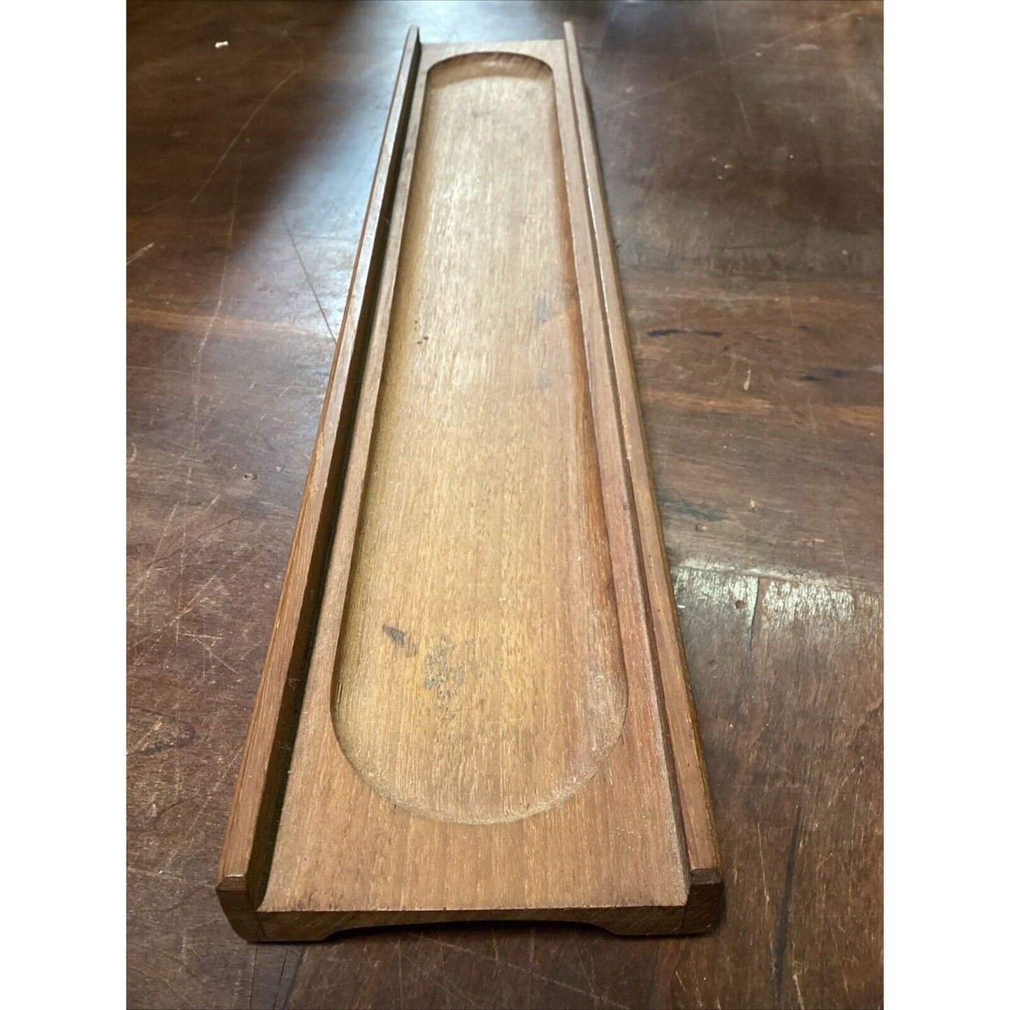 Vintage Teak Wood Serving Tray Made In Thailand - 18x3.5” Unusual Design