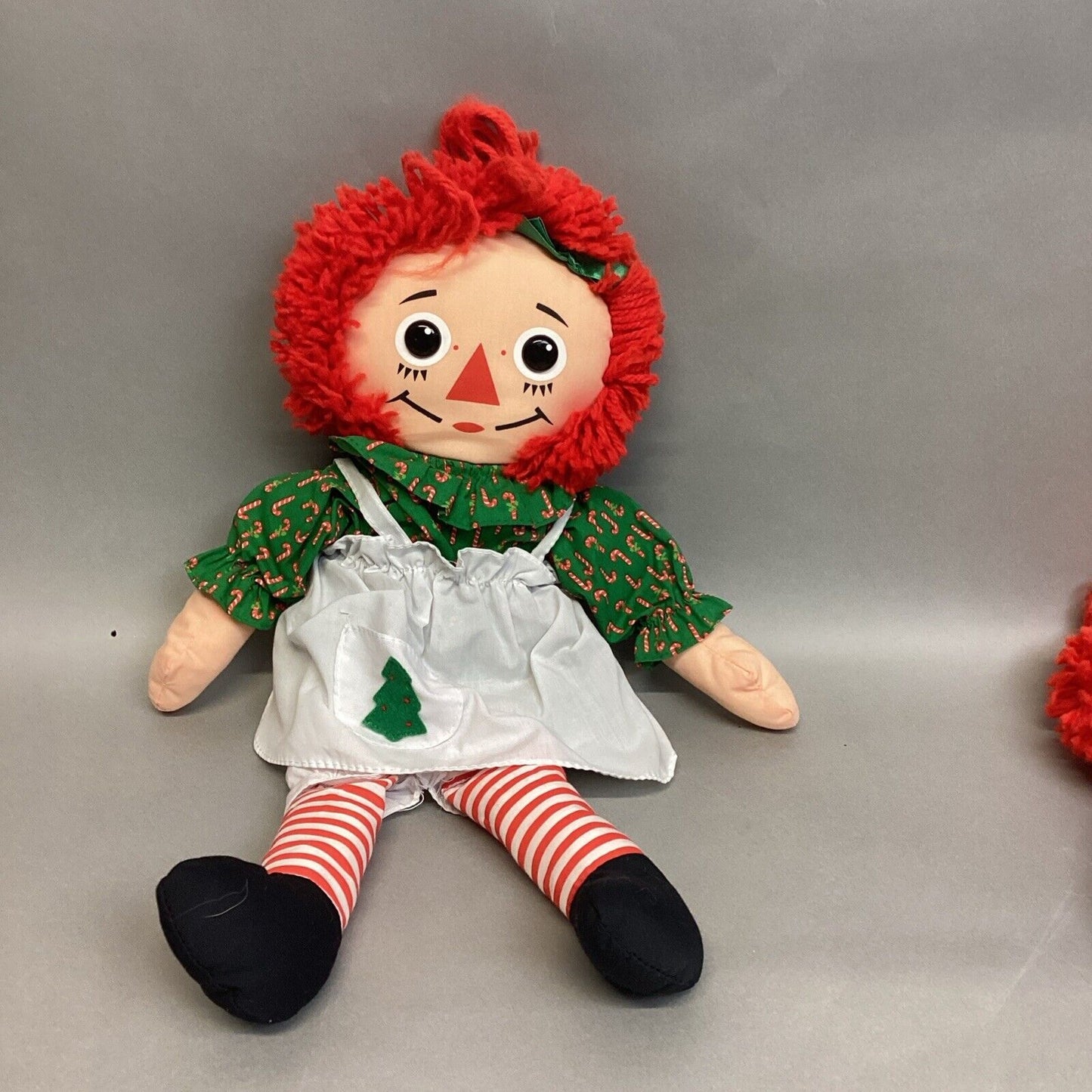 Lot Of 2 Vintage 1988 Playskool 18”Raggedy Ann Candy Cane Christmas Edition Doll