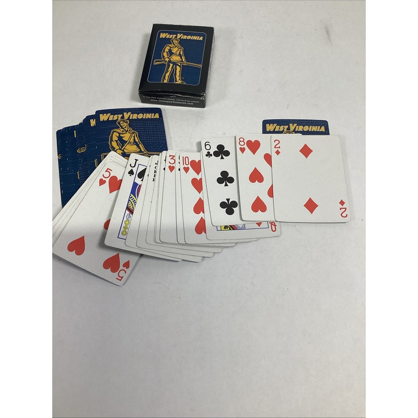 Champion Treasures Team Spirit West Virginia Mountaineers Playing Cards & Box