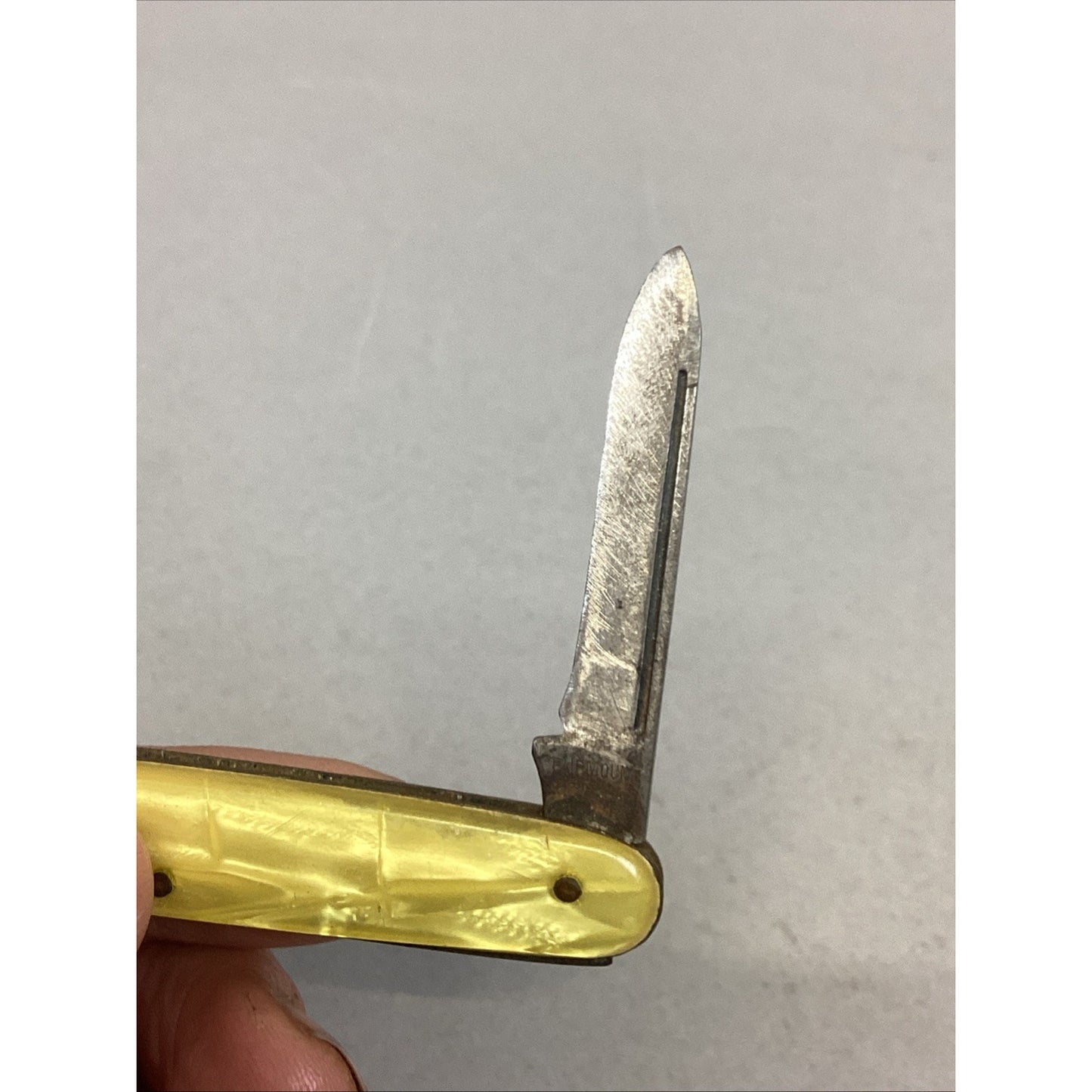 Vintage Yellow Fairmount Cutlery Co. 2 Blade Pocket Knife