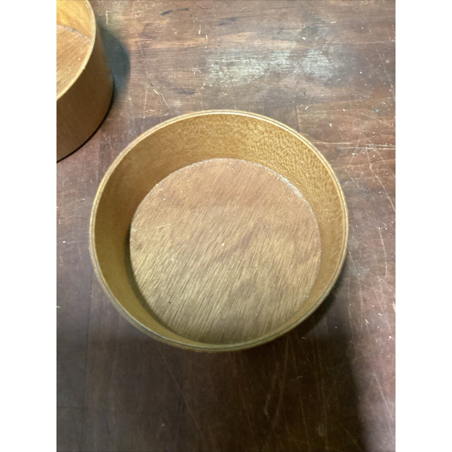 2 Corn Husk Rope Basket Trays & 3 Wooden Nesting Bowls