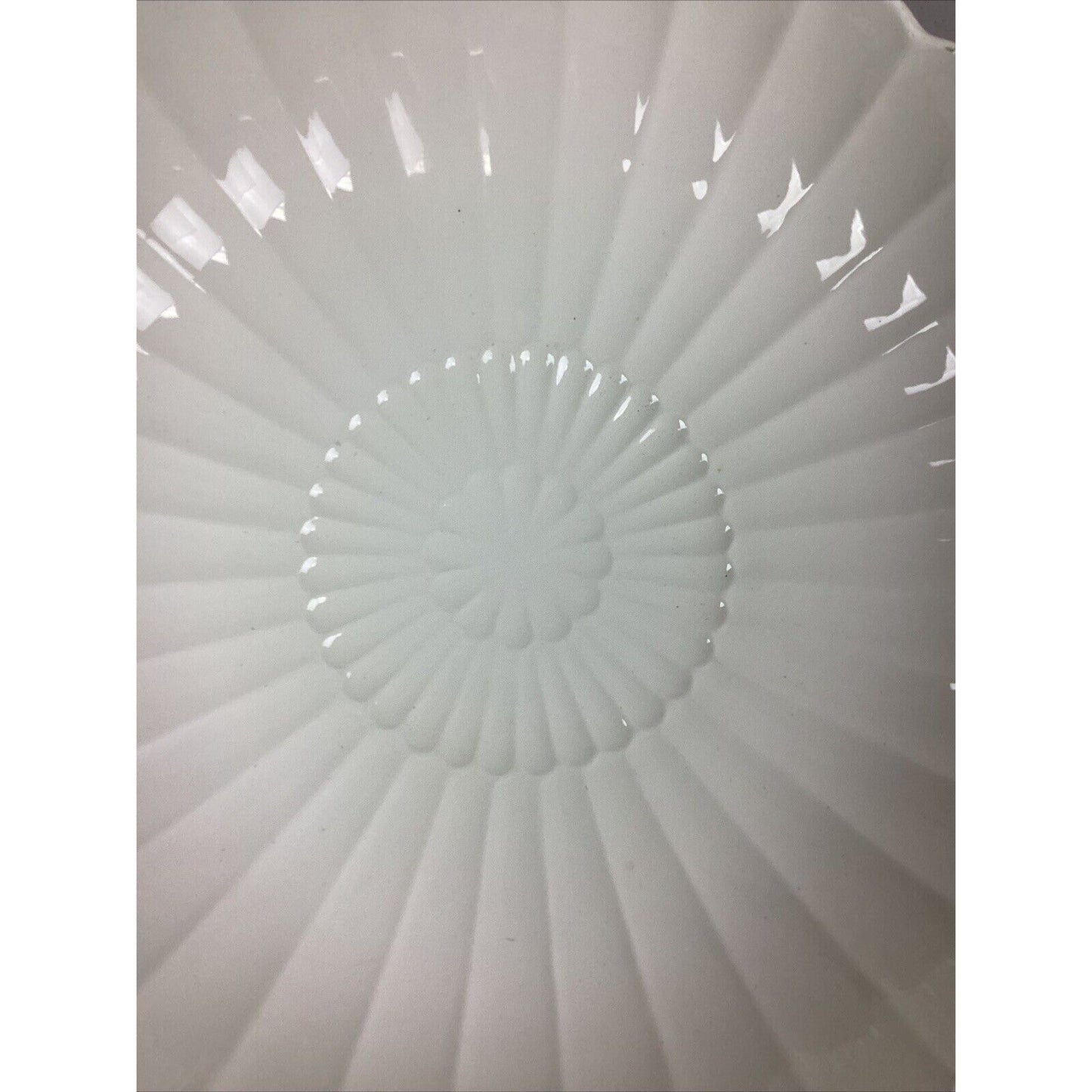 White Round Scalloped Serving Bowl - 2.5”Hx9 3/4”D