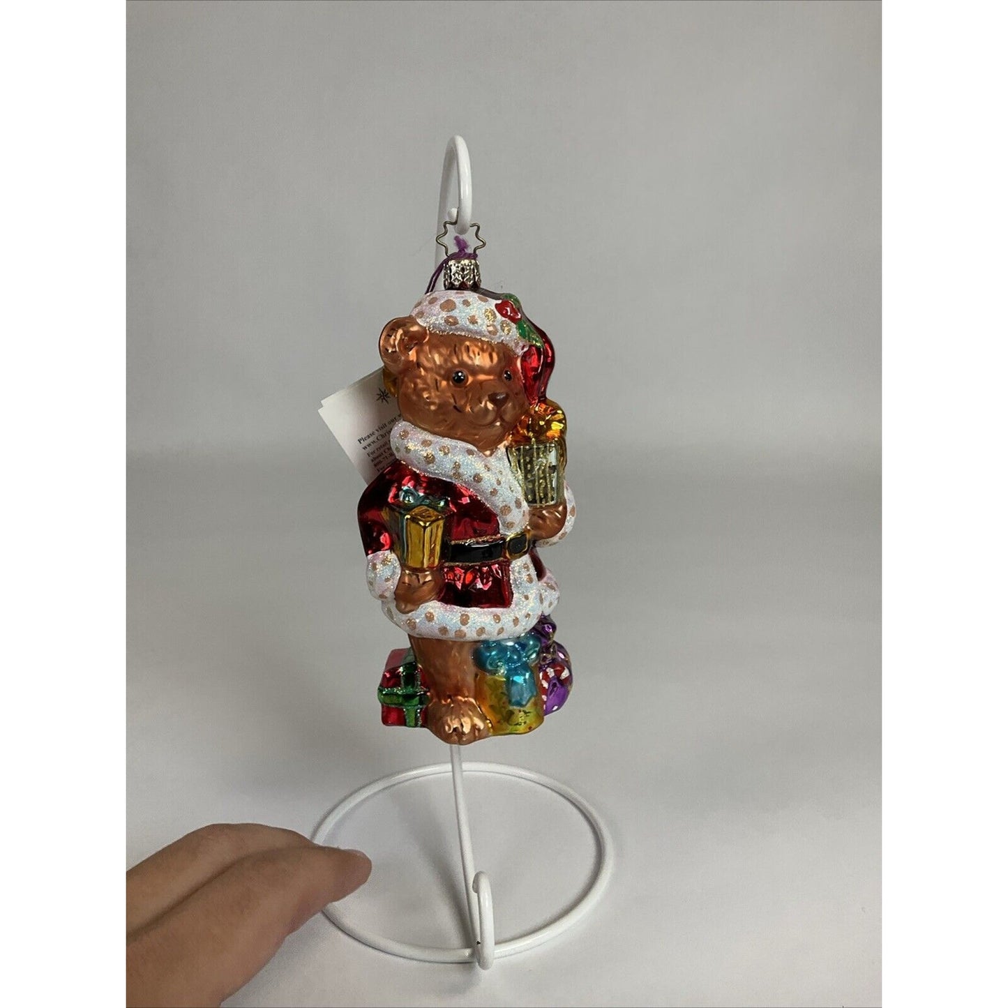 Christopher RADKO Christmas Ornament A BEAR TO CARE TEDDY Santa