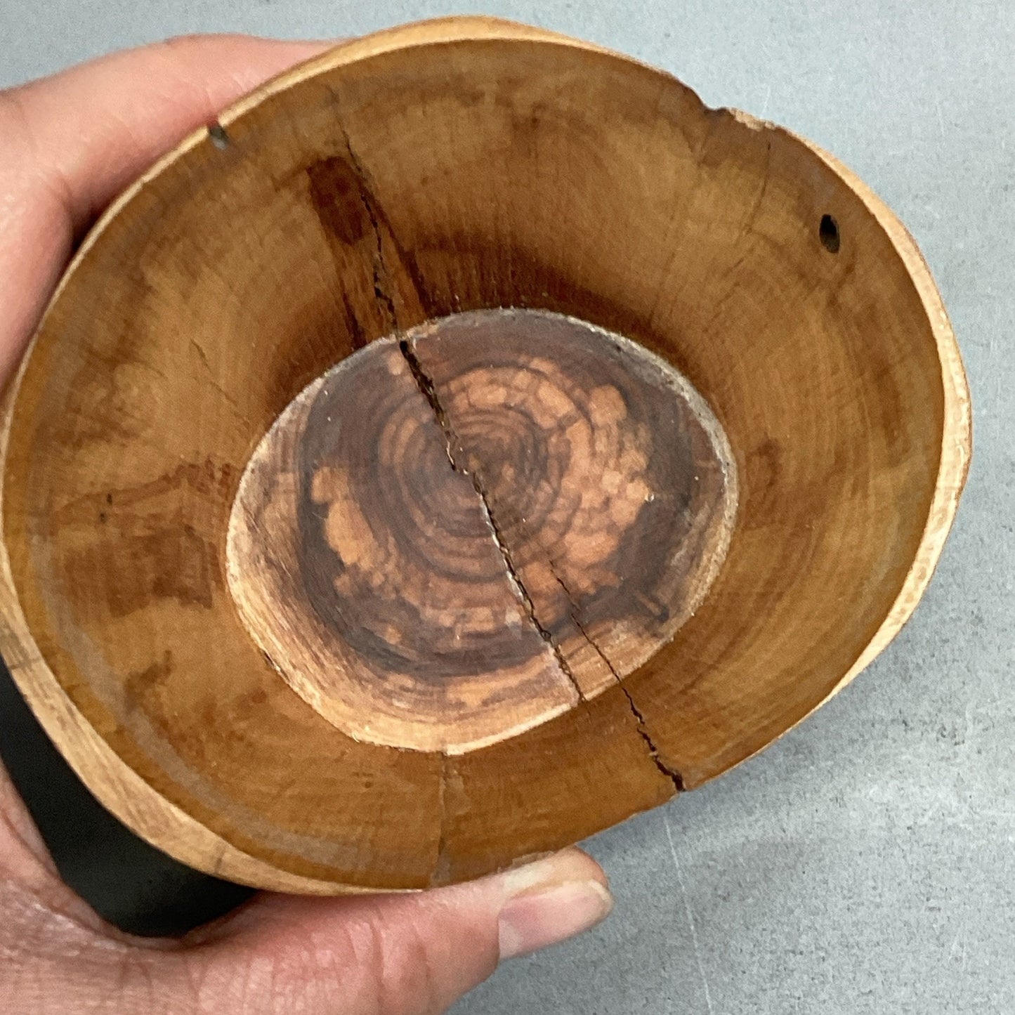 Set Of 2 Hand Carved Wooden Trinket Dishes/Catchall
