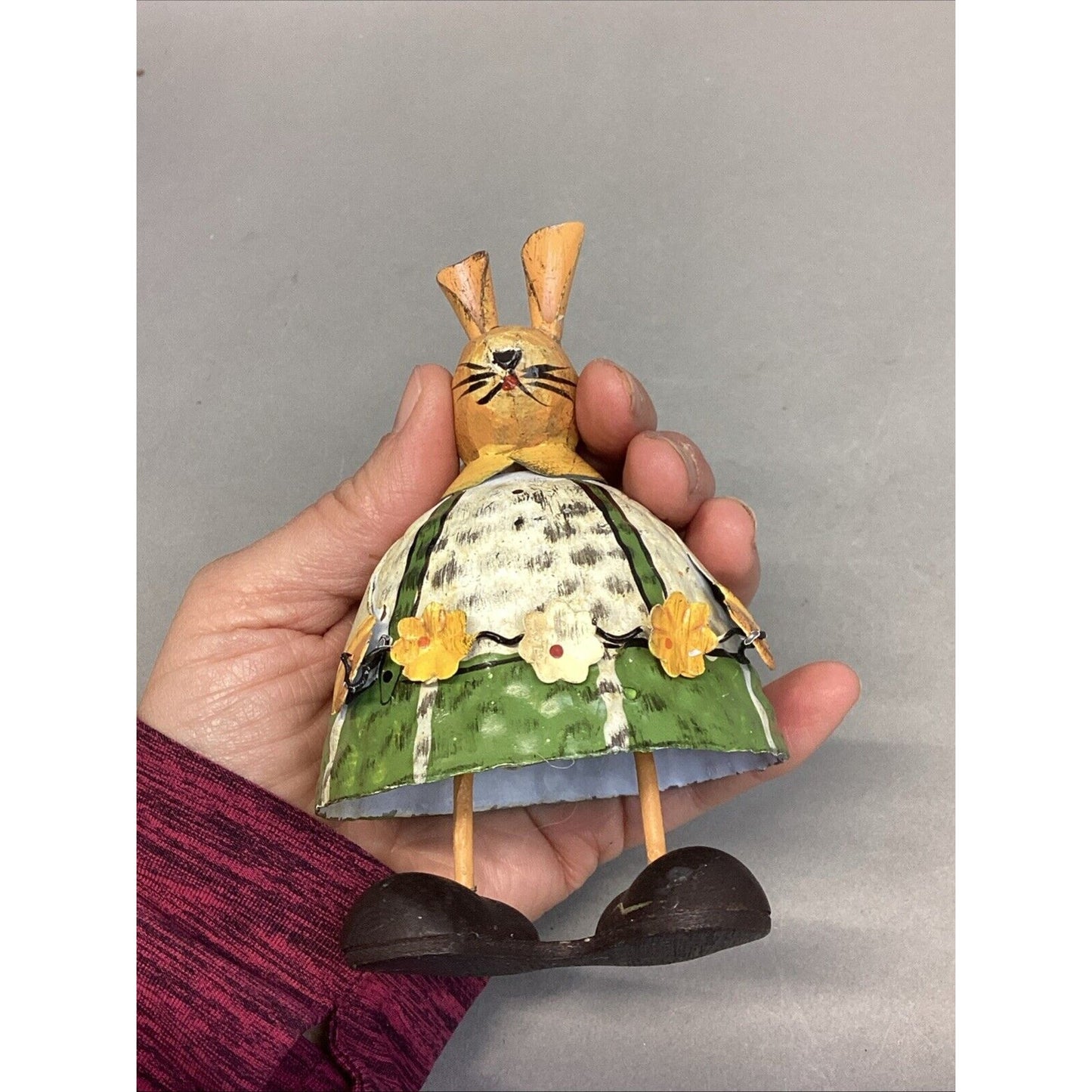 Vintage Bobble Head Spring Loaded Easter Bunny Rabbit Figurine