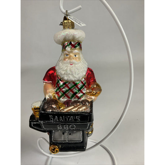 Santa’s BBQ Grill Glass Christmas Ornament European Glass 2016