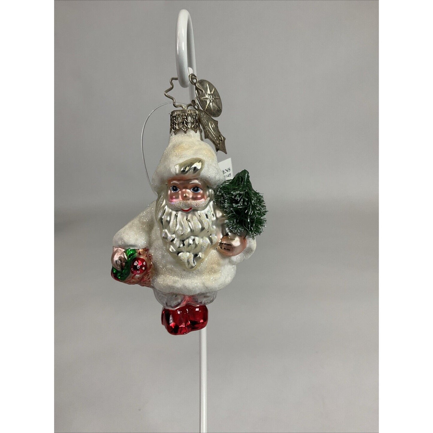 Radko Ornament - "Wooly Winter Claus Gem" - Santa with christmas tree