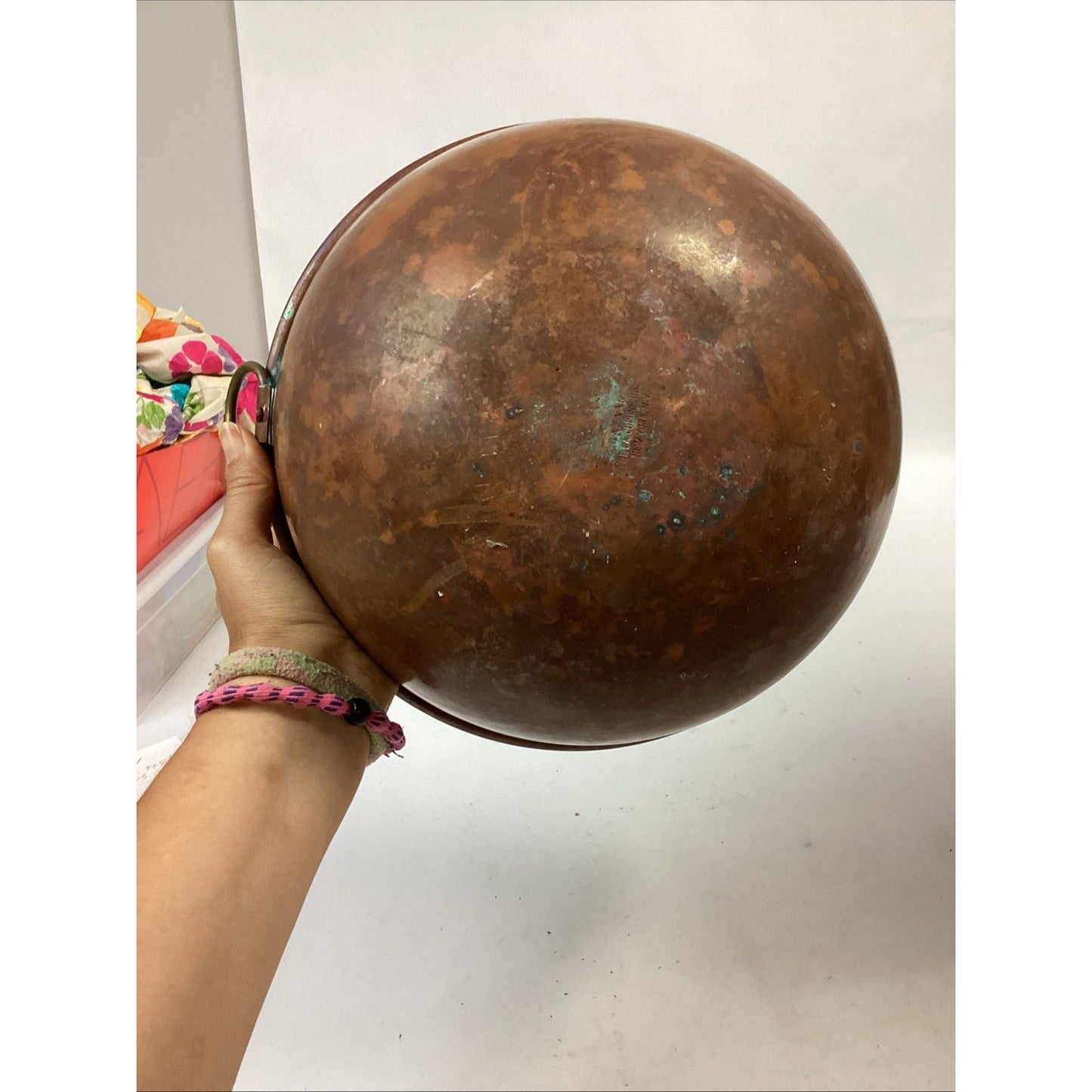 Vintage Copper Mixing Bowl w/ Brass Ring (Rolled Edge) 10.5”x5.5”