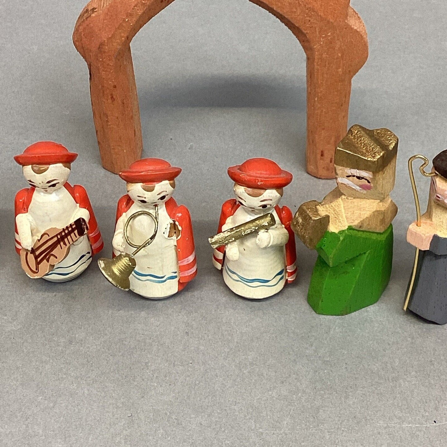 Vintage Wooden Nativity Figures - 11 Piece Set