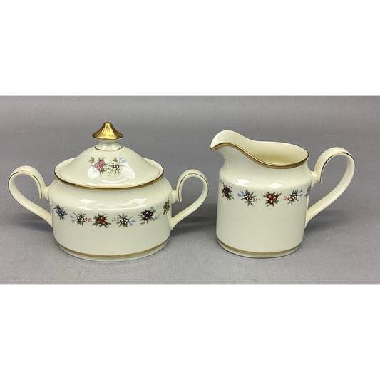 Minton Mirabeau Bone China Sugar Bowl & Creamer Set - Made In England