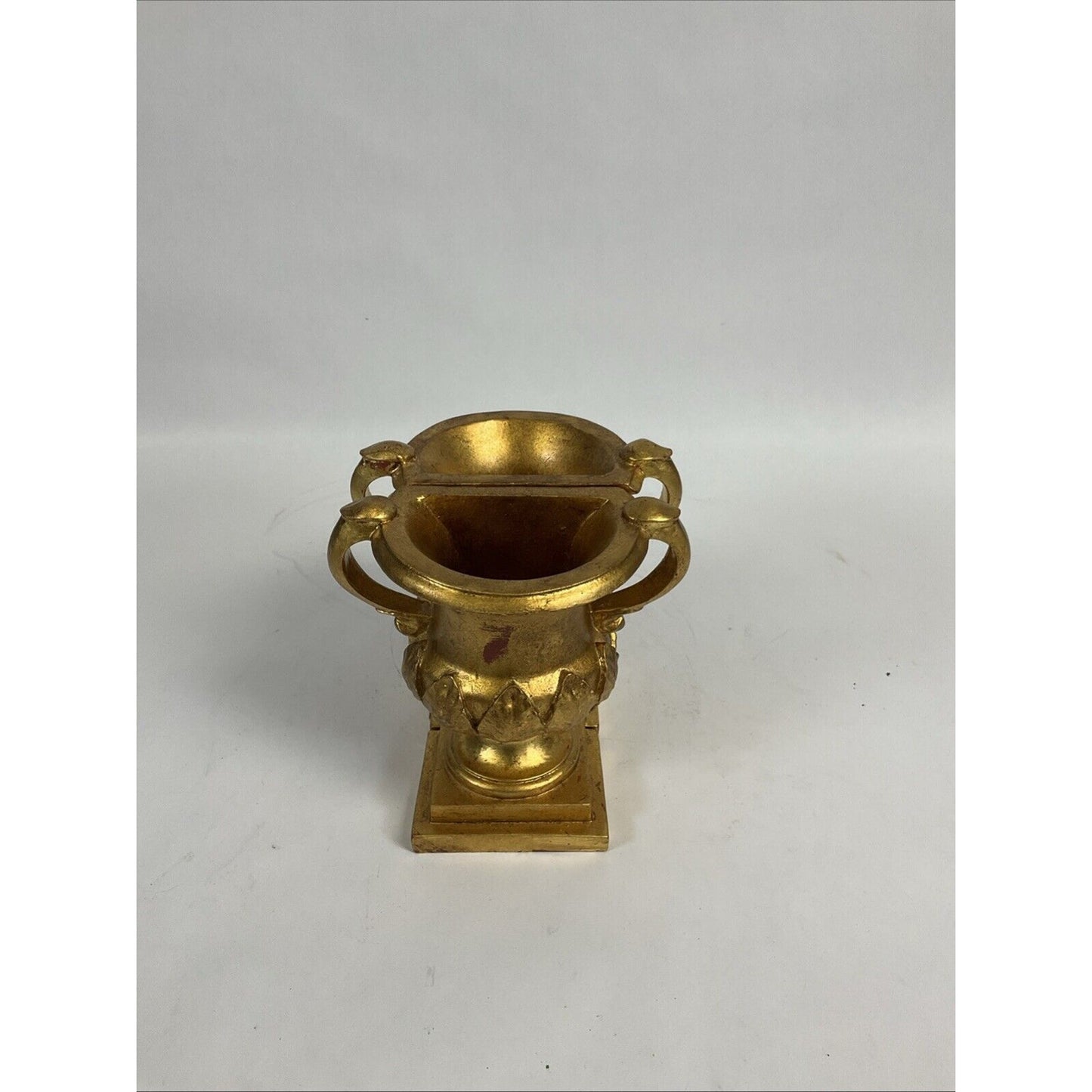 Pair of Large Golden Vases with Handles - 7"H