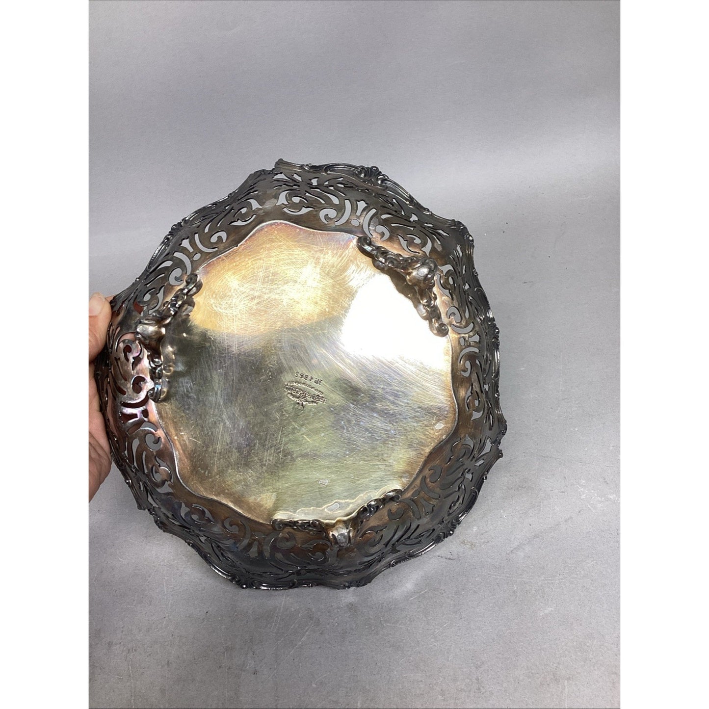 Reed & Barton Silverplate Pierced Footed Fruit Bowl #4865