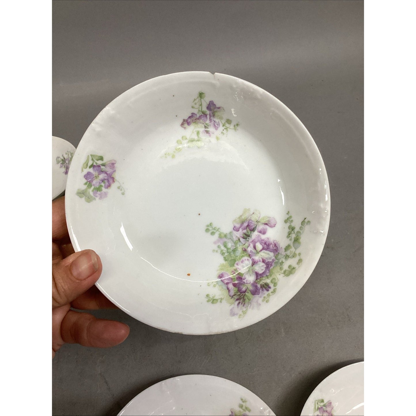Set of 20 Limoges France Lavender Floral Plates/Bowls/Saucers