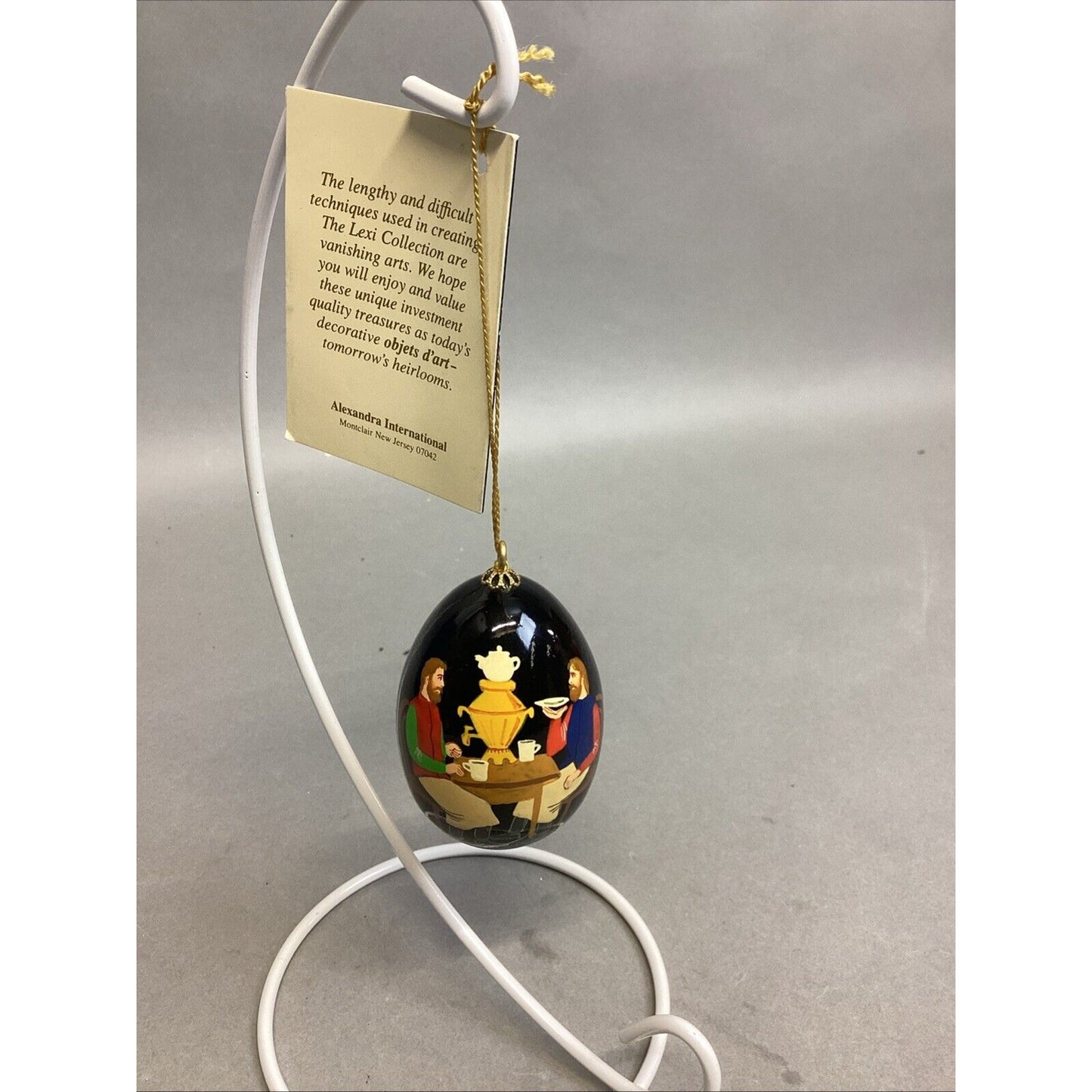 Vintage The Lexi Collection Hand Painted Russian Style Wooden Egg With Tag
