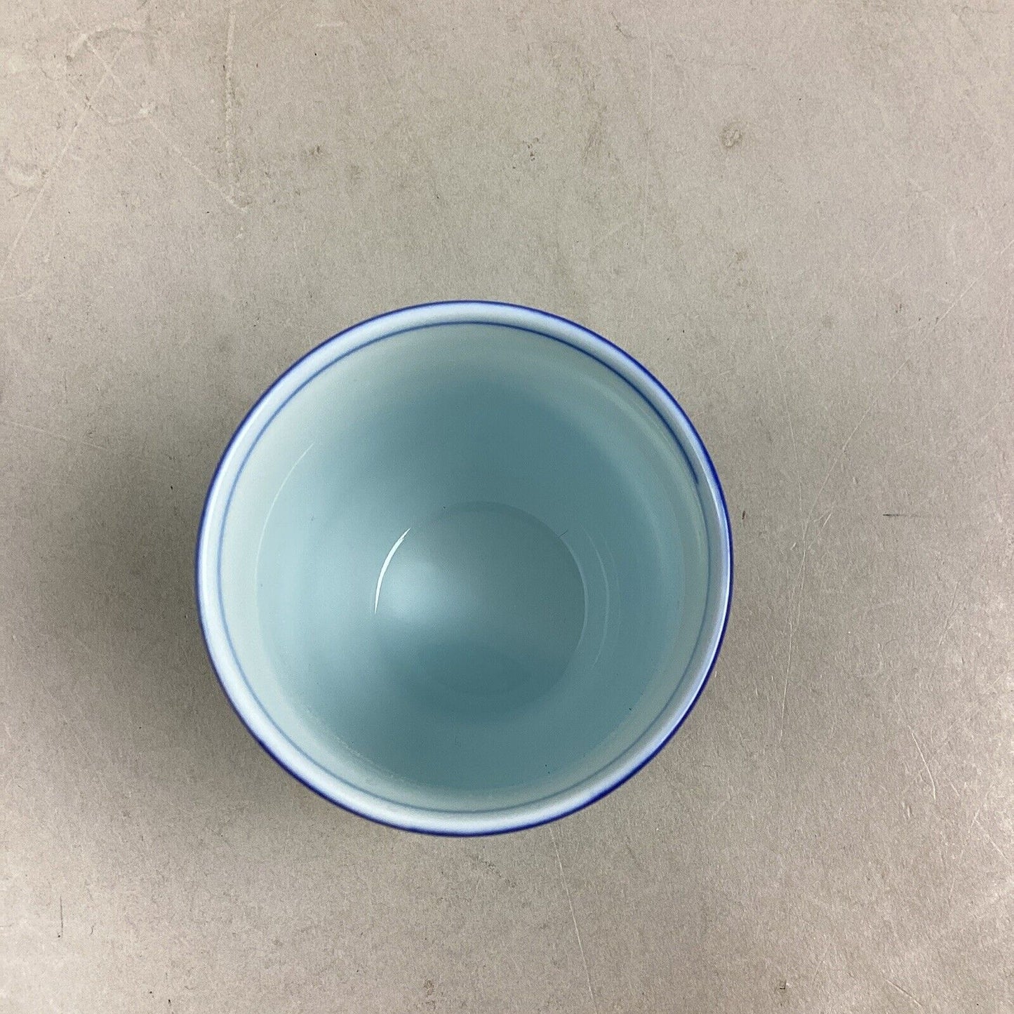 Set Of 2 Kotubuki Japanese Blue Striped Cups - 3 3/4”H